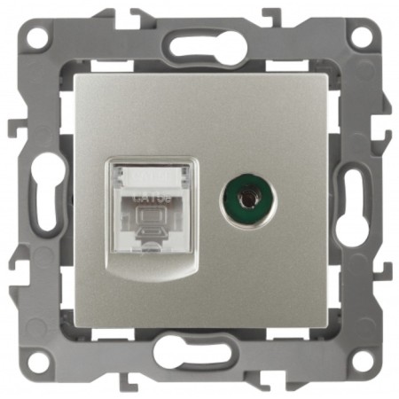 Combined RJ45+TV, IP20, ERA12, mother of pearl