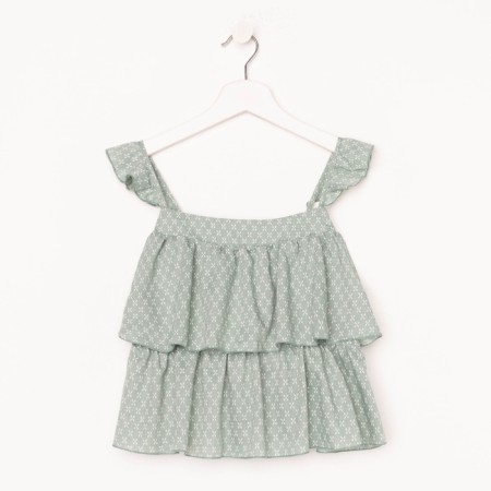 Топ для девочки MINAKU: Cotton Collection цвет оливковый, рост 122-6