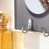 Key plastic, MDF 3 hooks "Abstraction. Vase with flowers" rhinestones, gold 29x1.8x19 cm