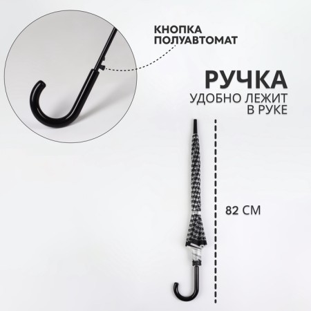 Umbrella - semi -automatic cane, 8 spokes, r = 51/58 cm, d = 116 cm, black color is black-1