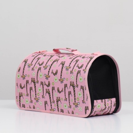 Bag - Animal Carriage "Giraffes", pink, size m, 40 x 21 x 27 cm-2