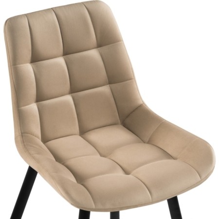 SHEET on a metal frame Chelsea Metal/velor, black/beige 50x60x80 cm-4