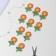 Knitted elements "flowers", 2.5 × 3.5 cm, 10 pcs, peach/green color