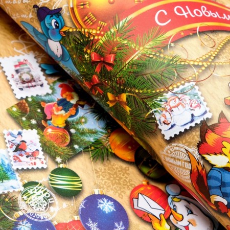 New Year. Paper packing glossy bilateral "letter to Santa Claus", 70 x 100 cm-3