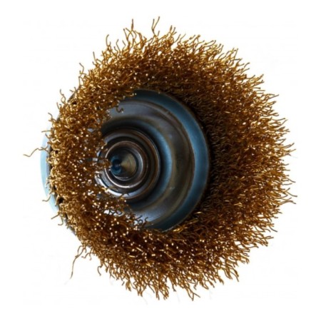 Brush for a bison drill 3525-063_z02, "cup", twisted, brass, steel, 0.3 mm, 63 mm-3