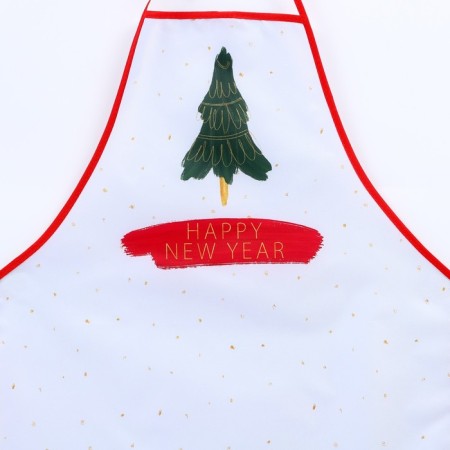 Happy New Year kitchen apron, polyester, size 50x70 cm-1