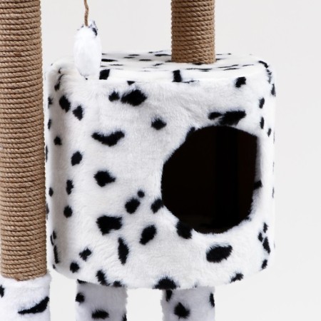 House for cats with a claw "Round with a site", 52 x 52 x 95 cm, Dalmatian-4