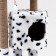 House for cats with a claw "Round with a site", 52 x 52 x 95 cm, Dalmatian