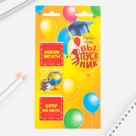 Magnetic bookmarks on the score for the graduation “Good luck in everything” 3 pieces-1