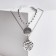 Double "chain" steel, medallions, color silver, 68 cm
