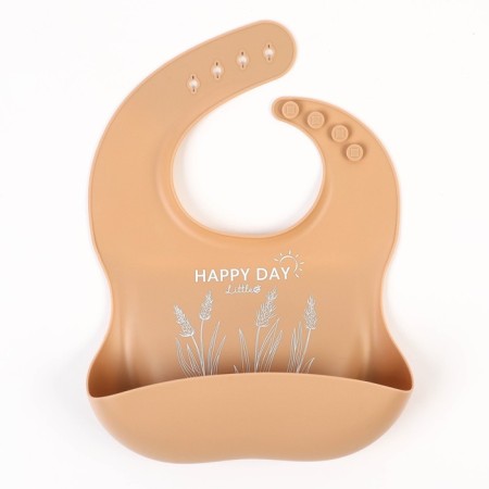 Set for feeding: bib, plate on the suction cup, spoon, m & b, beige-6