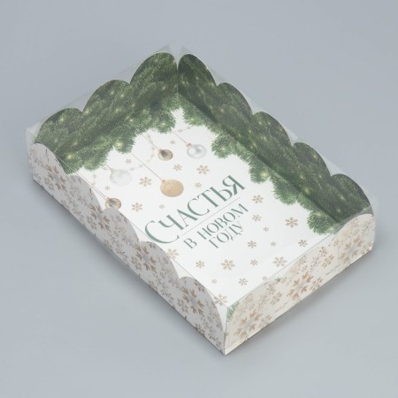 Gift box with PVC "Happiness in the New Year", 20 x 30 x 8 cm, New Year-1