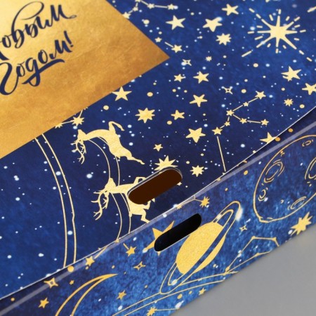 Folding Gift Box "Cell and Cozy", 20 x 18 x 5 cm, without tape, New Year-4