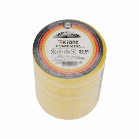 Izolent PVC 0.13x19 mm, 25 m, yellow kranz-4