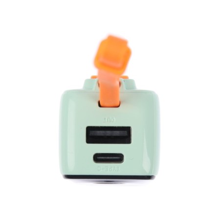 External battery DX151, 5000 mAh, USB, Type-C, Type-C cable, lantern, green-4