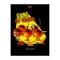 Tetred on 4 rings A5, 120 sheets of the cell "Orange gang", solid cover, glossy lamination, block 60g/m2