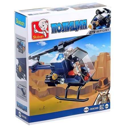 Block designer for boys Police Police Helicopter, 87 parts-1