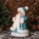 Snow Maiden "in a fluffy fur coat, with a flashlight" moves, with a backlight, 40x20 cm, blue
