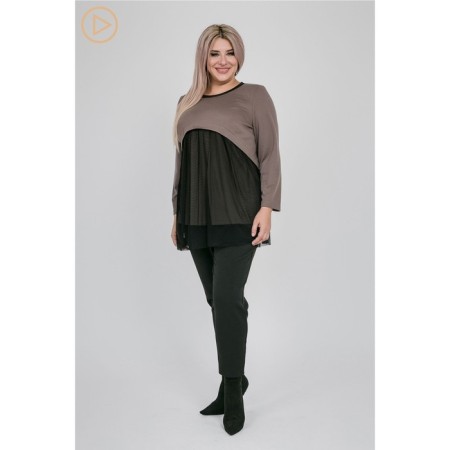 Women's tunic, size 54, brown color-2