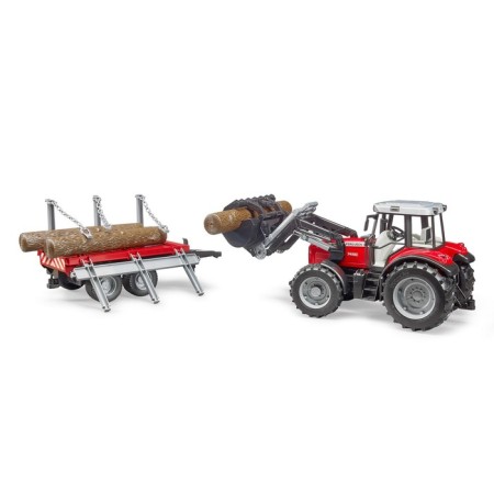 Massey Ferguson tractor, with a manipulator and trailer-3