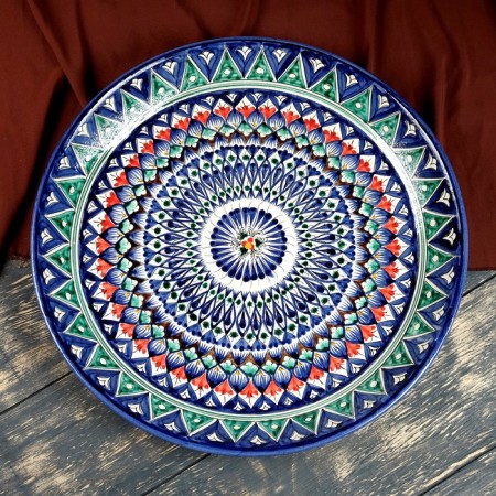 Largan Rishtan ceramics "Patterns", 37 cm, Blue Mix-4