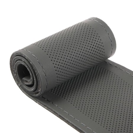 Cartage steering, 38 cm, Pu skin, anti -slip, gray skin, gray-3