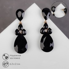 Hanging earrings with rhinestones 