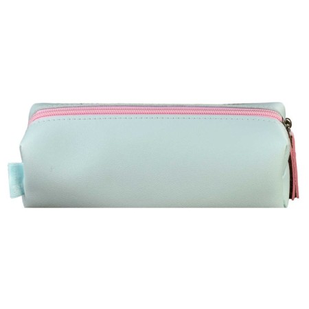 Penal soft, 1 compartment, 55 x 195 x 60 mm, voluminous, artificial leather, with a window, pvc “Bear” green/pink 61342-3