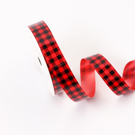 Tape for decor and gifts, "cage", red, 2 cm x 50 m-1