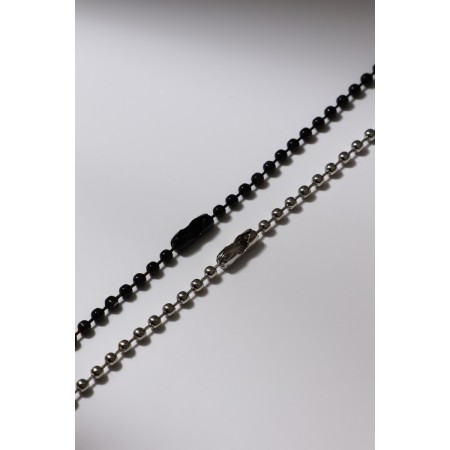 Kulons "Demetrons" Two hearts with flowers, black-silver color, 45 cm-3