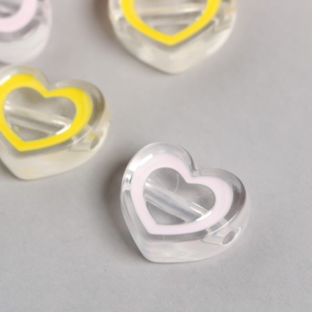 Acryl Busina "Hearts with Colored Stupering" MIX 2x2.2x2.2 cm-1