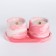 Candles in concrete on the stand "Loft", soy wax, wooden wick, white-pink