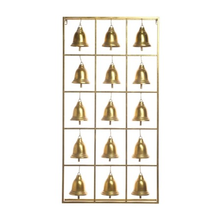 Decor wall metal "bells" 15 bells gold 97x50.5x10 cm-1