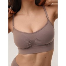 Top female supporting on thin straps Mirey Top Shaper Spalla Stretta, size 50, color chocolate
