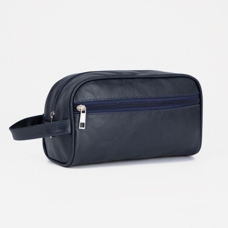 Lightning cosmetic bag, external pocket, blue color