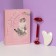 Facial massage set “Temptation”, 2 subjects: gua, bilateral rolller, pink/white color