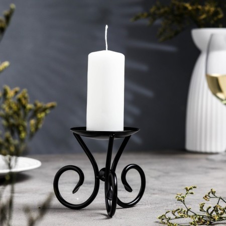 Summary "Vesel N" metal per 1 candle, 9.5x7.6 cm, black