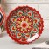 Plate of the Rishtan ceramics "Patterns", Red, 15 cm, corrugated