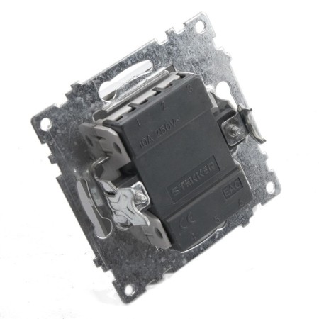 1-clavy switch (mechanism) 250V, 10A, series of Catherine, silver, GLS10-7103-03-2