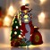 Souvenir Light tree "Tiger in the New Year's cap near the Christmas tree" mix 12x3.2x12.5 cm