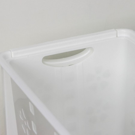 Besnaya basket with a lid "Violetta", 30 l, 36 × 26.5 × 47.5 cm, white color-3