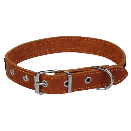 Leather collar with braid, 39-51 x 2.5 cm, mix-1