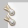 Earrings with pearls "hare" eared, white color in gold