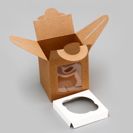 Packaging for one cupcake, craft, 9.2 x 9.2 x 11.1 cm-3