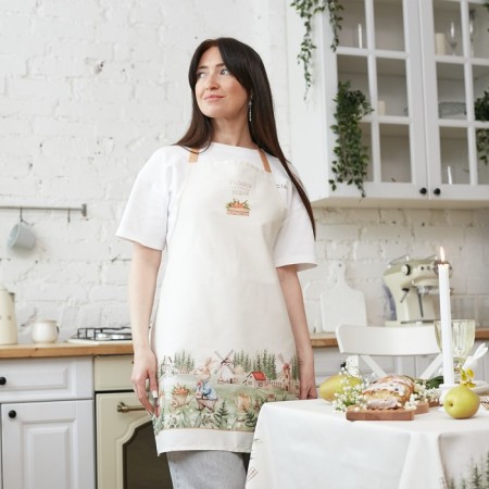 Apron Ethel "Rabbling Farm" 60x70cm, 100% HL, sarzha 190 g/m2