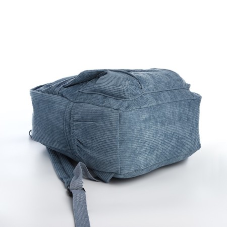 Young backpack from textiles on lightning, 4 pockets, blue color-4