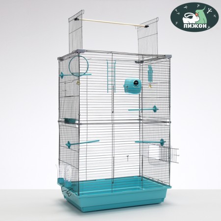 Birds Cage "Pigzon" No. 104-B, collapsible, 2 sections, 58 x 40 x 88 cm, turquoise