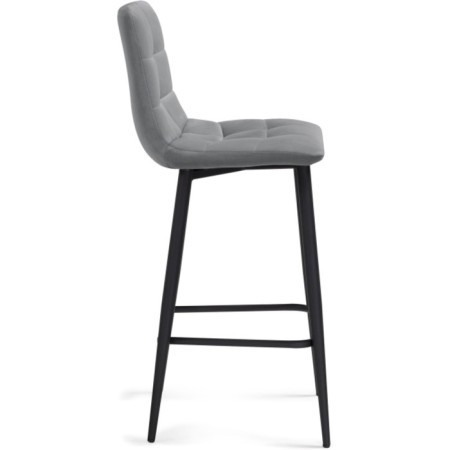 Baric stool for metal/velor, black/gray 43x42x93 cm-2