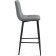 Baric stool for metal/velor, black/gray 43x42x93 cm