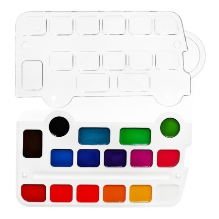 Watercolor 16 -Zv Plastic Figuries "Kroch" bus, without brush-2